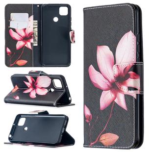For Xiaomi Redmi 9C Colored Drawing Pattern Horizontal Flip Leather Case with Holder & Card Slots & Wallet(Lotus)
