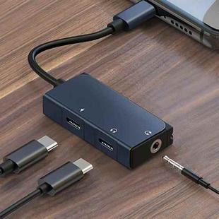 WIWU LT02Pro Type-C / USB-C to Type-C + 3.5mm Audio Adapter(Grey)