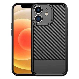 For iPhone 12 Carbon Fiber Series Fine Hole TPU Phone Case(Black)