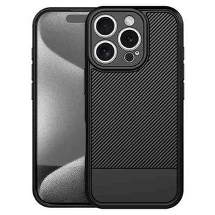 For iPhone 16 Pro Max Carbon Fiber Series Fine Hole TPU Phone Case(Black)