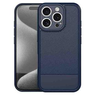 For iPhone 16 Pro Max Carbon Fiber Series Fine Hole TPU Phone Case(Blue)