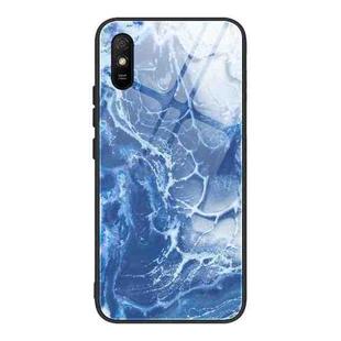 For Xiaomi Redmi 9A Marble Pattern Glass Protective Case(DL03)