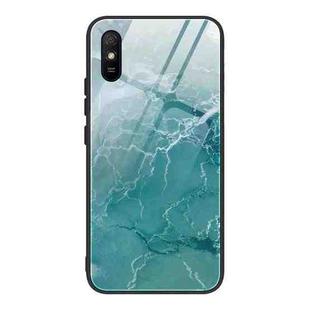 For Xiaomi Redmi 9A Marble Pattern Glass Protective Case(DL04)