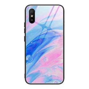 For Xiaomi Redmi 9A Marble Pattern Glass Protective Case(DL05)