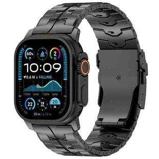 For Apple Watch 46mm / 49mm / 45mm / 44mm 26mm Quick Release Flat Buckle Titanium Alloy Watch Band(Black)