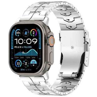 For Apple Watch 46mm / 49mm / 45mm / 44mm 26mm Quick Release Flat Buckle Titanium Alloy Watch Band(Silver)