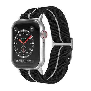 For Apple Watch 42mm / 41mm / 40mm / 38mm Dual-Color Nylon Watch Band(Black White)