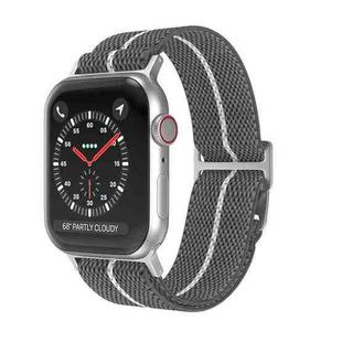 For Apple Watch 42mm / 41mm / 40mm / 38mm Dual-Color Nylon Watch Band(Grey White)