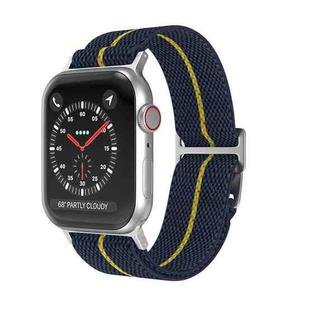For Apple Watch 42mm / 41mm / 40mm / 38mm Dual-Color Nylon Watch Band(Blue Yellow)