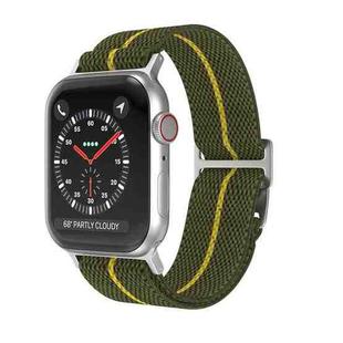 For Apple Watch 42mm / 41mm / 40mm / 38mm Dual-Color Nylon Watch Band(Green Yellow)