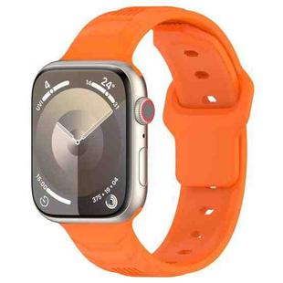 For Apple Watch 42mm / 41mm / 40mm / 38mm Vertical Grain Reverse Buckle Silicone Watch Band(Orange)