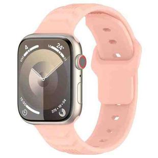 For Apple Watch 42mm / 41mm / 40mm / 38mm Vertical Grain Reverse Buckle Silicone Watch Band(Retro Rose)