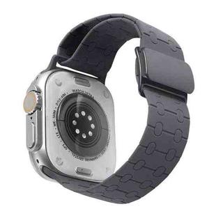 For Apple Watch 46mm / 49mm / 45mm / 44mm Magnetic Buckle Breathable Silicone Watch Band(Starry Gray)