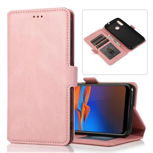 For Motorola Moto E6 Plus Retro Magnetic Closing Clasp Horizontal Flip Leather Case with Holder & Card Slots & Photo Frame & Wallet(Rose Gold)