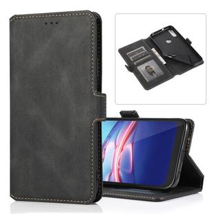 For Motorola Moto E7 Retro Magnetic Closing Clasp Horizontal Flip Leather Case with Holder & Card Slots & Photo Frame & Wallet(Black)