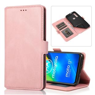 For Motorola Moto G8 Power Retro Magnetic Closing Clasp Horizontal Flip Leather Case with Holder & Card Slots & Photo Frame & Wallet(Rose Gold)