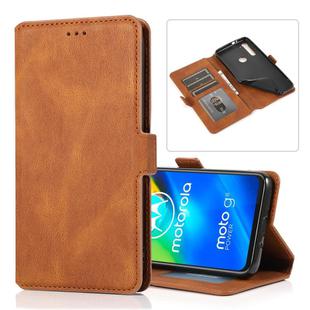 For Motorola Moto G8 Power Retro Magnetic Closing Clasp Horizontal Flip Leather Case with Holder & Card Slots & Photo Frame & Wallet(Brown)