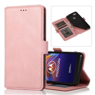 For Motorola Moto E6 Play Retro Magnetic Closing Clasp Horizontal Flip Leather Case with Holder & Card Slots & Photo Frame & Wallet(Rose Gold)