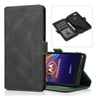 For Motorola Moto E6 Play Retro Magnetic Closing Clasp Horizontal Flip Leather Case with Holder & Card Slots & Photo Frame & Wallet(Black)