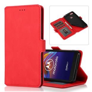 For Motorola Moto E6 Play Retro Magnetic Closing Clasp Horizontal Flip Leather Case with Holder & Card Slots & Photo Frame & Wallet(Red)