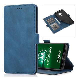 For Motorola Moto G7 Power(US Version) Retro Magnetic Closing Clasp Horizontal Flip Leather Case with Holder & Card Slots & Photo Frame & Wallet(Navy Blue)