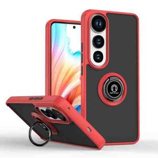 For vivo V50 Lite 5G Q Shadow 1 Series TPU + PC Phone Case with Ring(Red)