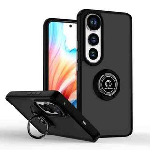 For vivo V50 Lite 5G Q Shadow 1 Series TPU + PC Phone Case with Ring(Black+Black)