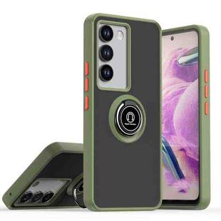 For vivo V30 Lite 5G Q Shadow 1 Series TPU + PC Phone Case with Ring(Green)