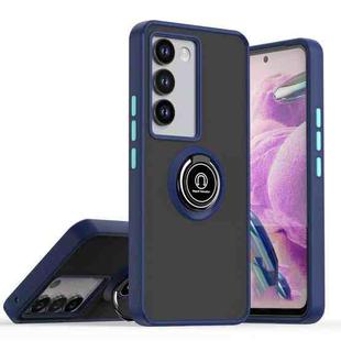 For vivo V30 Lite 5G Q Shadow 1 Series TPU + PC Phone Case with Ring(Royal Blue)