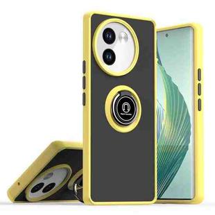 For vivo V40 Lite 5G Q Shadow 1 Series TPU + PC Phone Case with Ring(Yellow)