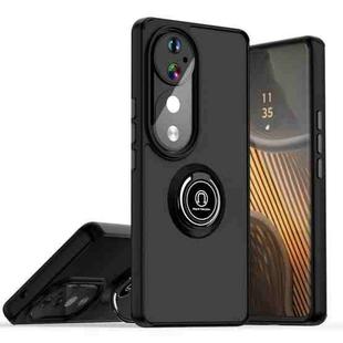 For vivo V40 Q Shadow 1 Series TPU + PC Phone Case with Ring(Black+Black)