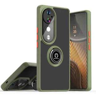 For vivo V40 Q Shadow 1 Series TPU + PC Phone Case with Ring(Green)