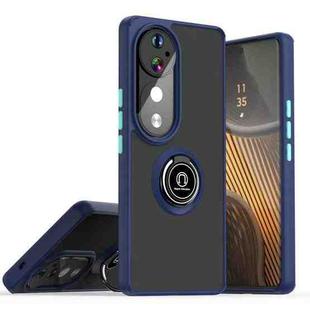 For vivo V40 Q Shadow 1 Series TPU + PC Phone Case with Ring(Royal Blue)