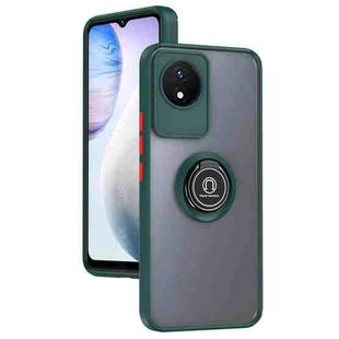 For vivo Y02 4G Q Shadow 1 Series TPU + PC Phone Case with Ring(Dark Green)