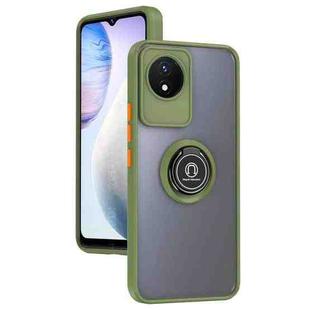 For vivo Y02 4G Q Shadow 1 Series TPU + PC Phone Case with Ring(Green)