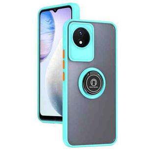 For vivo Y02 4G Q Shadow 1 Series TPU + PC Phone Case with Ring(Sky Blue)