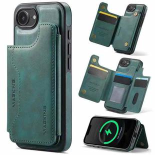 For iPhone 16e DG.MING MAGKING-K3 Series MagSafe RFID Card Bag Detachable Phone Case(Green)
