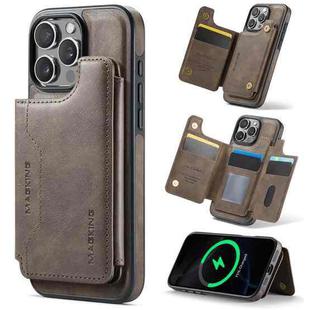 For iPhone 16 Pro Max DG.MING MAGKING-K3 Series MagSafe RFID Card Bag Detachable Phone Case(Coffee)