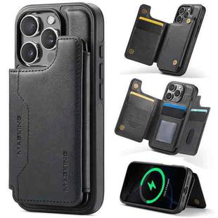 For iPhone 16 Pro DG.MING MAGKING-K3 Series MagSafe RFID Card Bag Detachable Phone Case(Black)