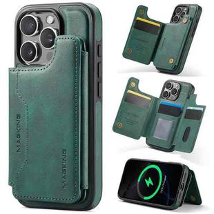 For iPhone 16 Pro DG.MING MAGKING-K3 Series MagSafe RFID Card Bag Detachable Phone Case(Green)