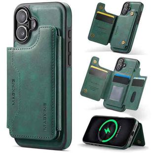 For iPhone 16 Plus DG.MING MAGKING-K3 Series MagSafe RFID Card Bag Detachable Phone Case(Green)