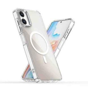 For Samsung Galaxy A06 4G Plating Gradient Discolor MagSafe Phone Case(White)