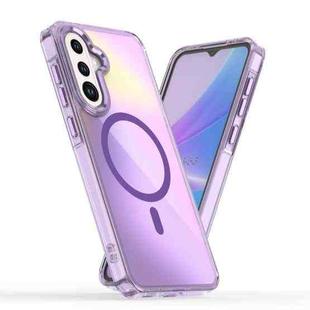 For Samsung Galaxy A56 5G Plating Gradient Discolor MagSafe Phone Case(Purple)