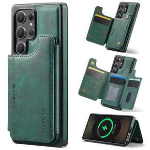 For Samsung Galaxy S25 Ultra 5G DG.MING MAGKING-K3 Series MagSafe RFID Card Bag Detachable Phone Case(Green)