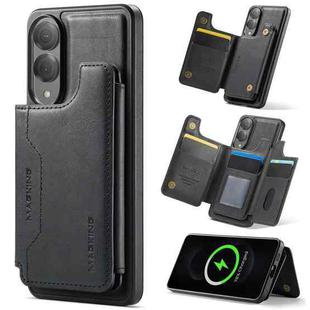 For Samsung Galaxy S25 Edge 5G DG.MING MAGKING-K3 Series MagSafe RFID Card Bag Detachable Phone Case(Black)
