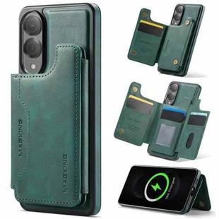 For Samsung Galaxy S25 Edge 5G DG.MING MAGKING-K3 Series MagSafe RFID Card Bag Detachable Phone Case(Green)