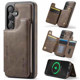 For Samsung Galaxy S24 5G DG.MING MAGKING-K3 Series MagSafe RFID Card Bag Detachable Phone Case(Coffee)