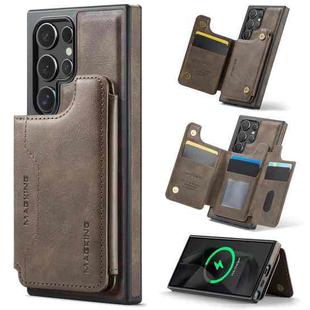 For Samsung Galaxy S24 Ultra 5G DG.MING MAGKING-K3 Series MagSafe RFID Card Bag Detachable Phone Case(Coffee)