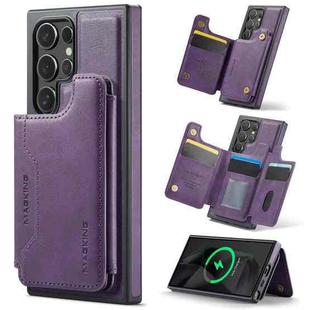 For Samsung Galaxy S24 Ultra 5G DG.MING MAGKING-K3 Series MagSafe RFID Card Bag Detachable Phone Case(Purple)
