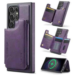 For Samsung Galaxy S23 Ultra 5G DG.MING MAGKING-K3 Series MagSafe RFID Card Bag Detachable Phone Case(Purple)